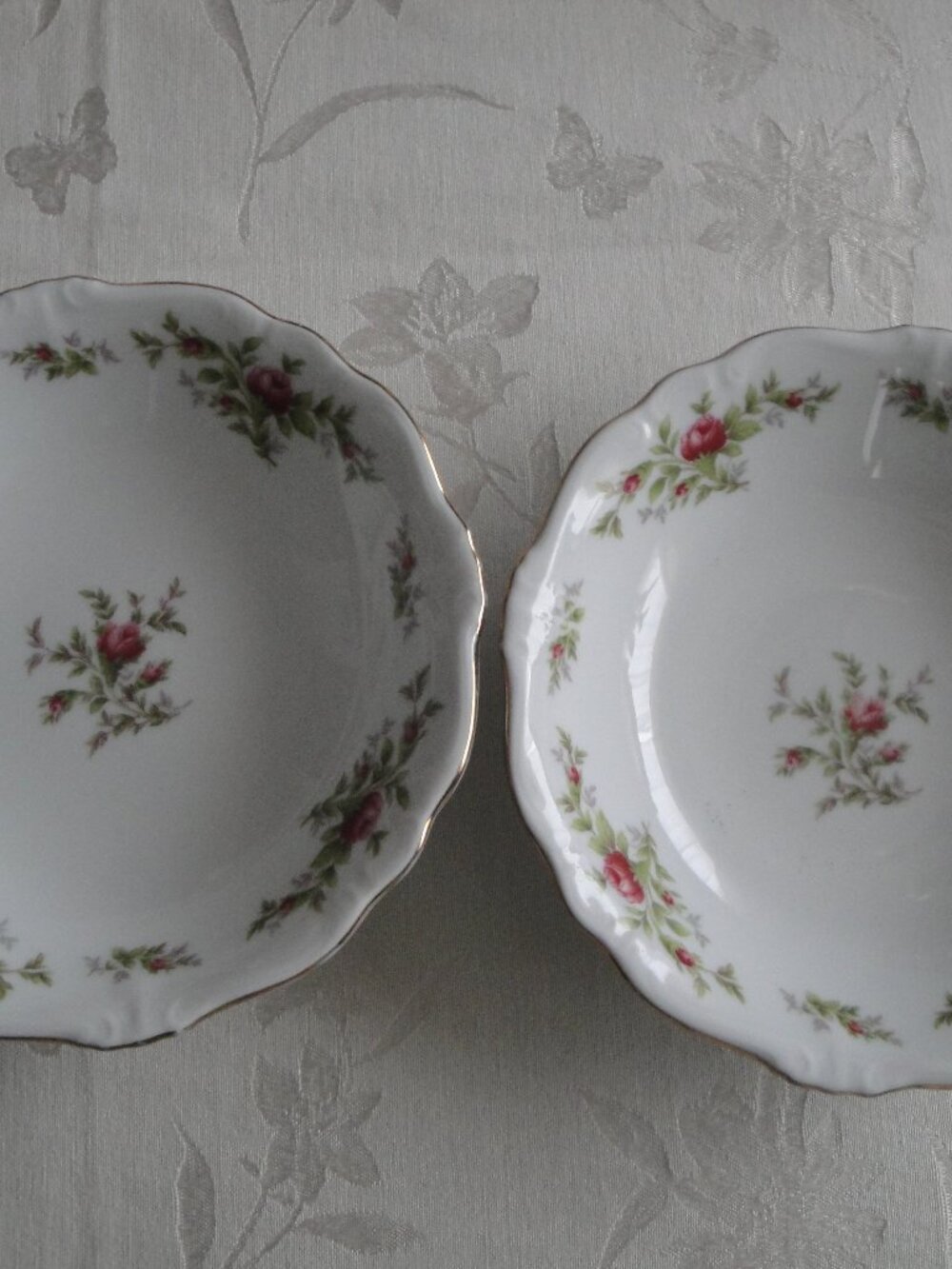 Vintage Bavaria Germany Flowered Plates Set of 2